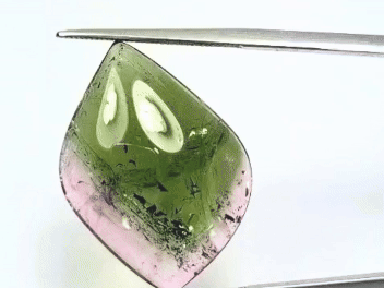 19.50ct Turmalina Cabochão Bicolor 25x19mm