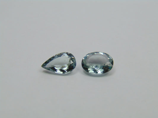 4.15ct Água-marinha 11x7mm 10x8mm