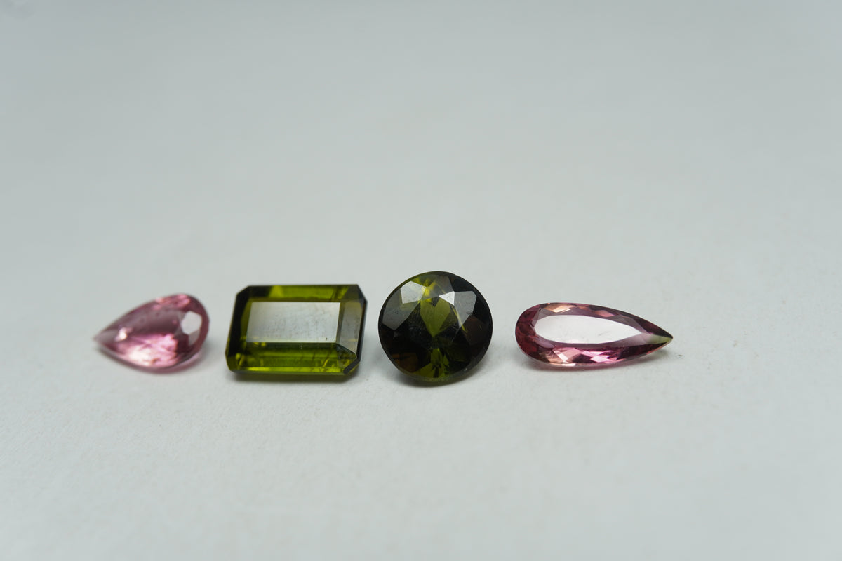 4.43ct Turmalina mix 9x4mm / 9x6mm / 8.5x5mm / 7mm