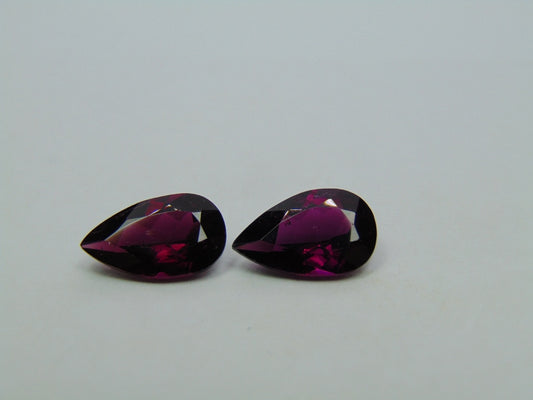 7.98ct Rhodolite Pair 13x8mm