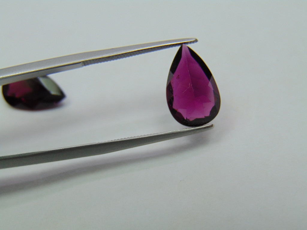 7.98ct Rhodolite Pair 13x8mm