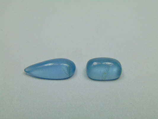 5.99ct Aquamarine Cabochon 15x7mm 11x7mm