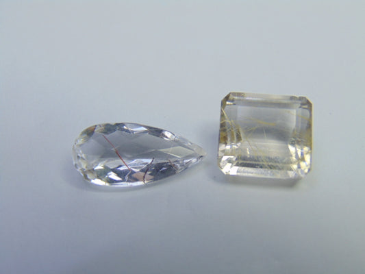 14.35ct Quartz With Inclusion 19x9mm 13x12mm
