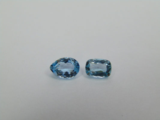2.20ct Água-marinha 8x6mm 7x5mm