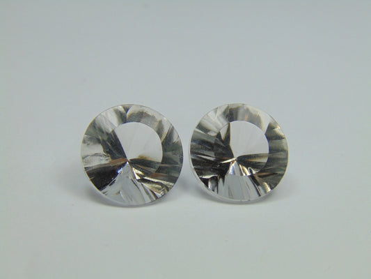 27.30ct Quartzo Cristal Par 16mm