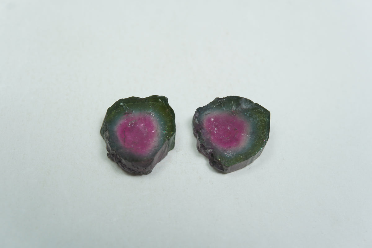 9.87ct Turmalina melancia 12x11mm / 11x10.5mm
