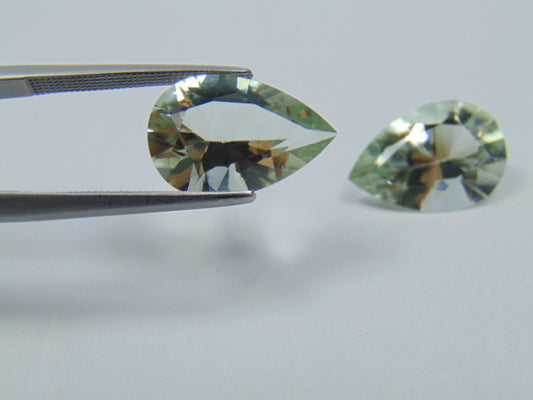 9.95ct Prasiolite Pair 15x10mm