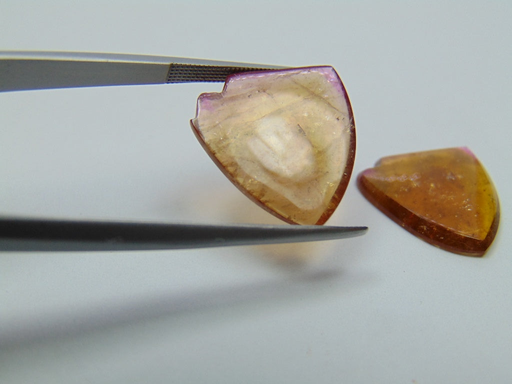 Par de Turmalina Melancia 16,15ct 18x14mm