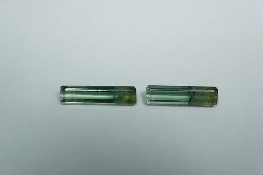 3.87ct Turmalina bicolor 16x4mm / 15x4mm
