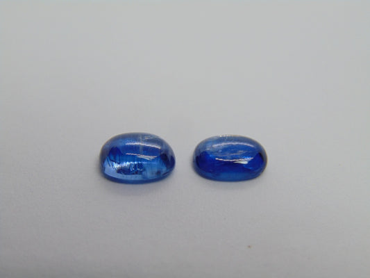 3.73ct Cianita Cabochão Par 8x6mm