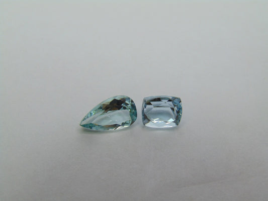 2.50ct Água-marinha 10x6mm 7x6mm