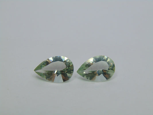 Par de Prasiolita 9,55 ct 15x10mm