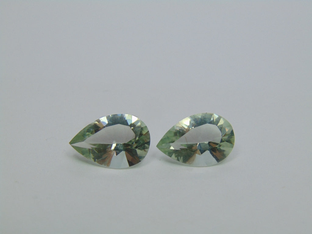 9.55ct Prasiolite Pair 15x10mm