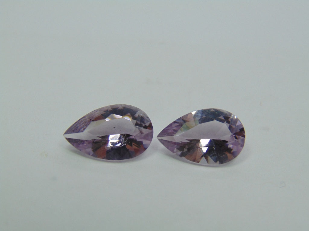 7.50ct Amethyst Rose France Pair 14x9mm