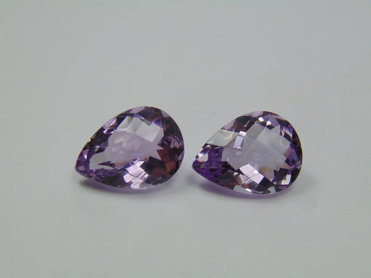 23ct Amethyst Rose France Pair 18x13mm