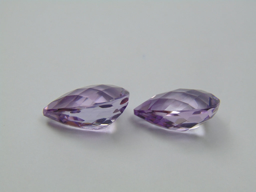23ct Amethyst Rose France Pair 18x13mm