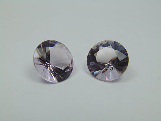 13.10ct Ametista Rosa França Par 13mm