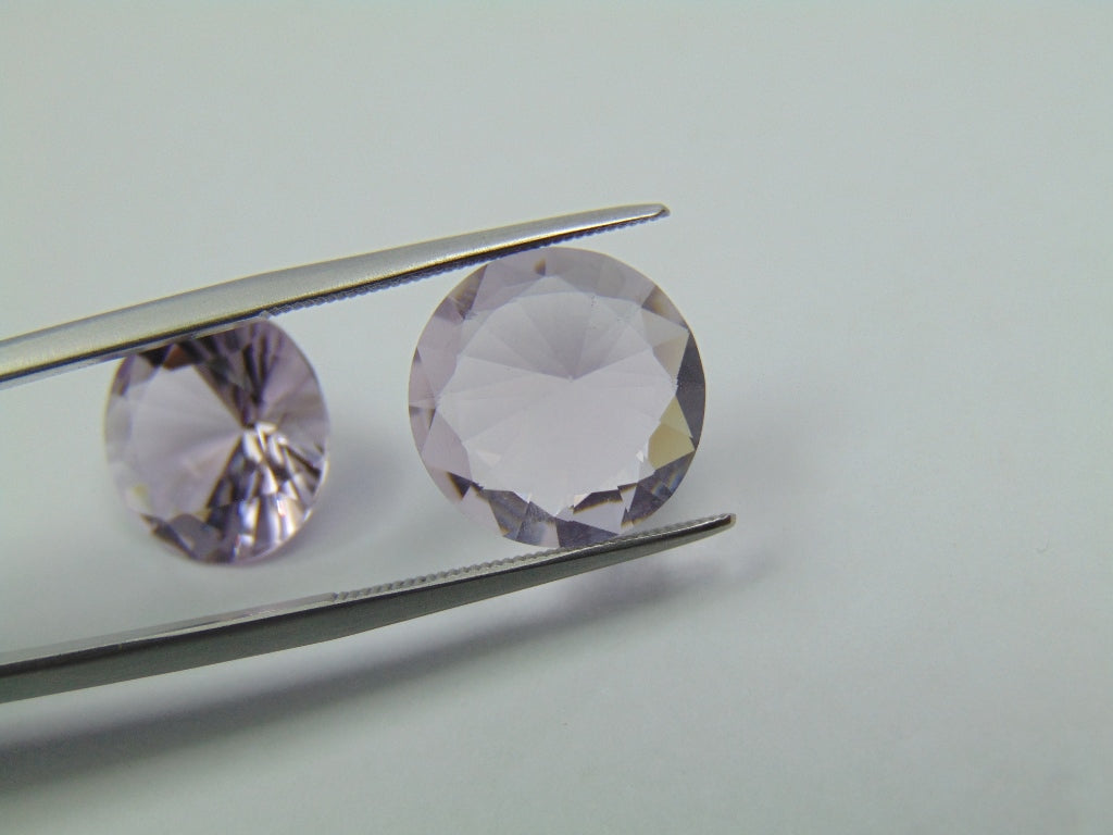 13.10ct Ametista Rosa França Par 13mm