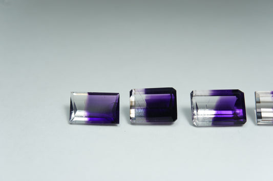 9.35ct Ametistas bicolores 10x6.5mm / 9.5x6.5mm / 8.5x6mm / 9x6mm / 9x6mm