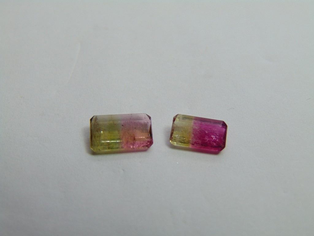 2.25ct Tourmaline Bicolor 9x6mm 8x5mm