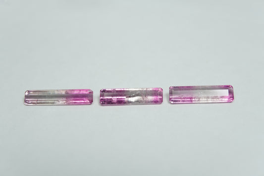 2.28ct Turmalinas bicolores 13x3mm / 12x3mm / 12x3mm