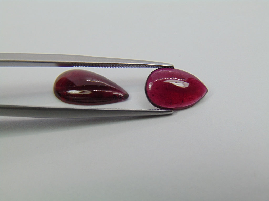 4.90ct Tourmaline Cabochon 16x8mm 11x8mm