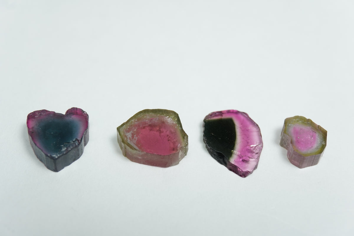 8.31ct Watermelon tourmalines 11x8.5mm / 10x8mm / 8.5mm / 7x6mm