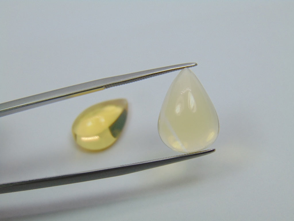 Par de Opala de Fogo 11,95ct 16x12mm