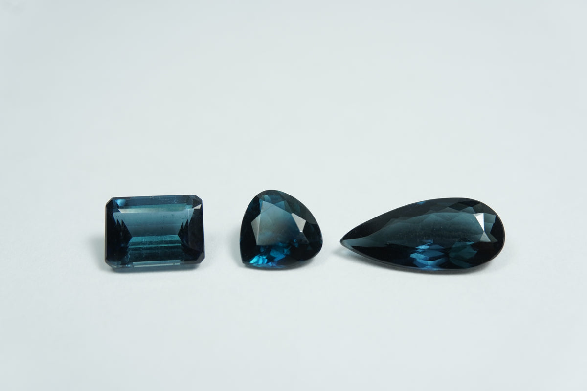 3ct Turmalinas azuis 11x5mm / 7x5mm / 6mm