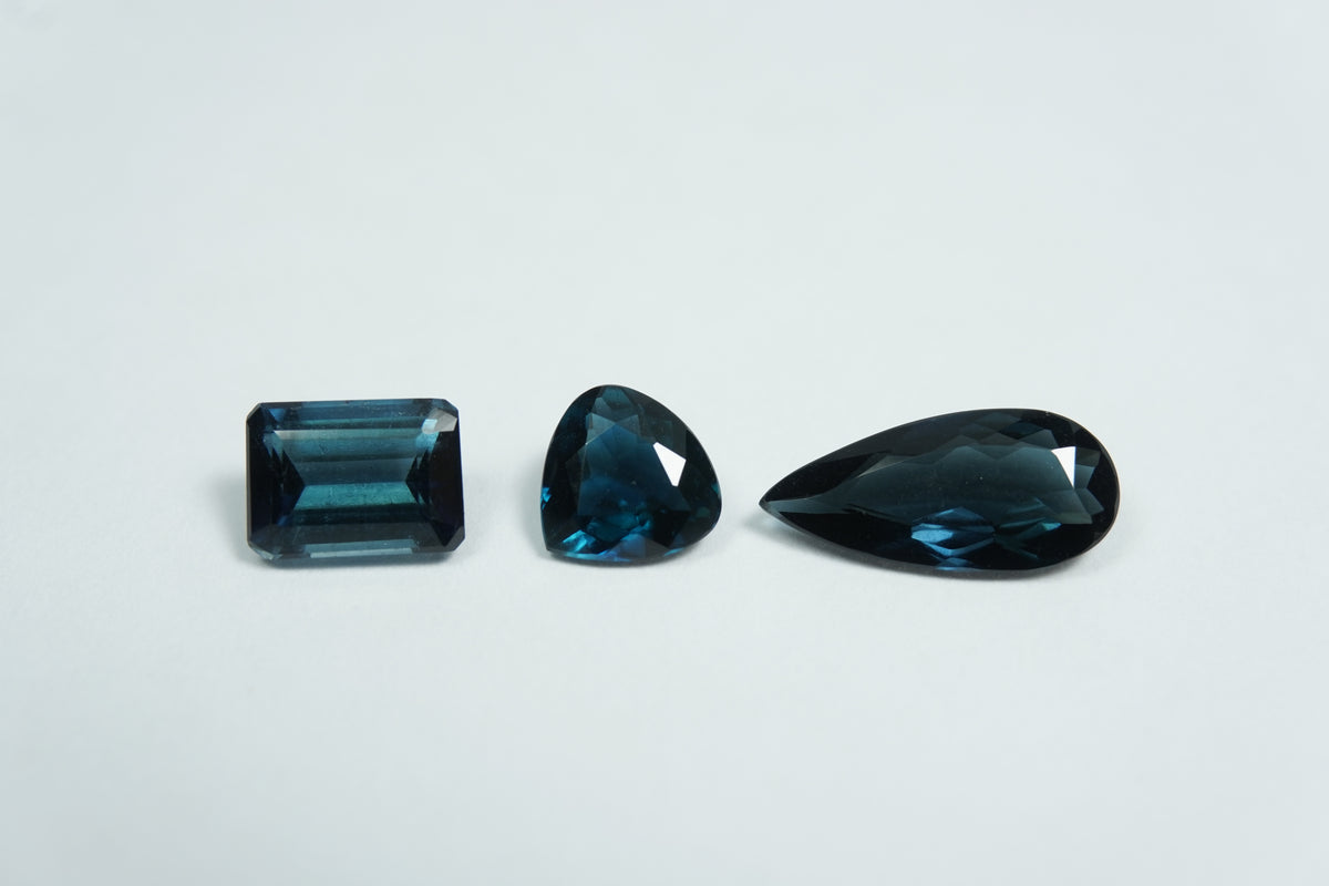 3ct Turmalinas azuis 11x5mm / 7x5mm / 6mm