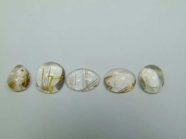 23.20ct Rutilo Cabochão 11x5mm 13.5x11mm 13x9mm 13x10mm 11.5x9.5mm