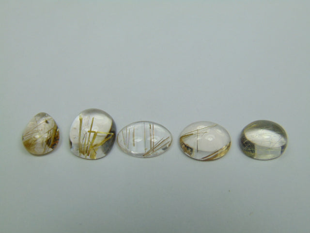 23.20ct Rutilo Cabochão 11x5mm 13.5x11mm 13x9mm 13x10mm 11.5x9.5mm