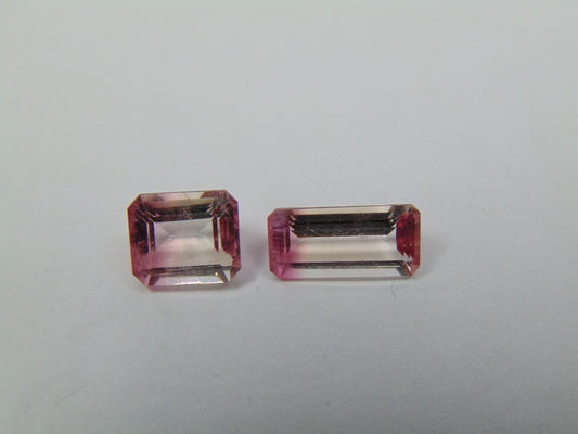 5ct Turmalina Bicolor 12x5mm 9x7mm