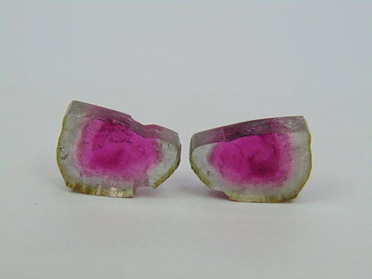 19.35ct Watermelon Tourmaline Pair 17x13mm