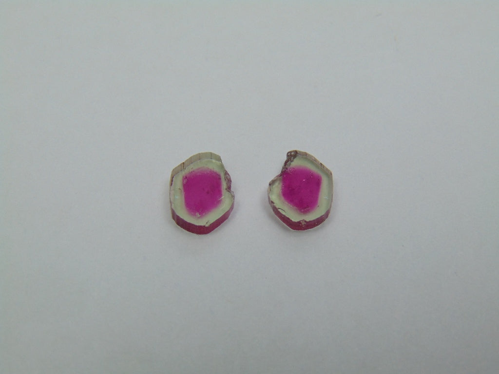 Par de Turmalinas Melancia 2,90ct 9x7mm