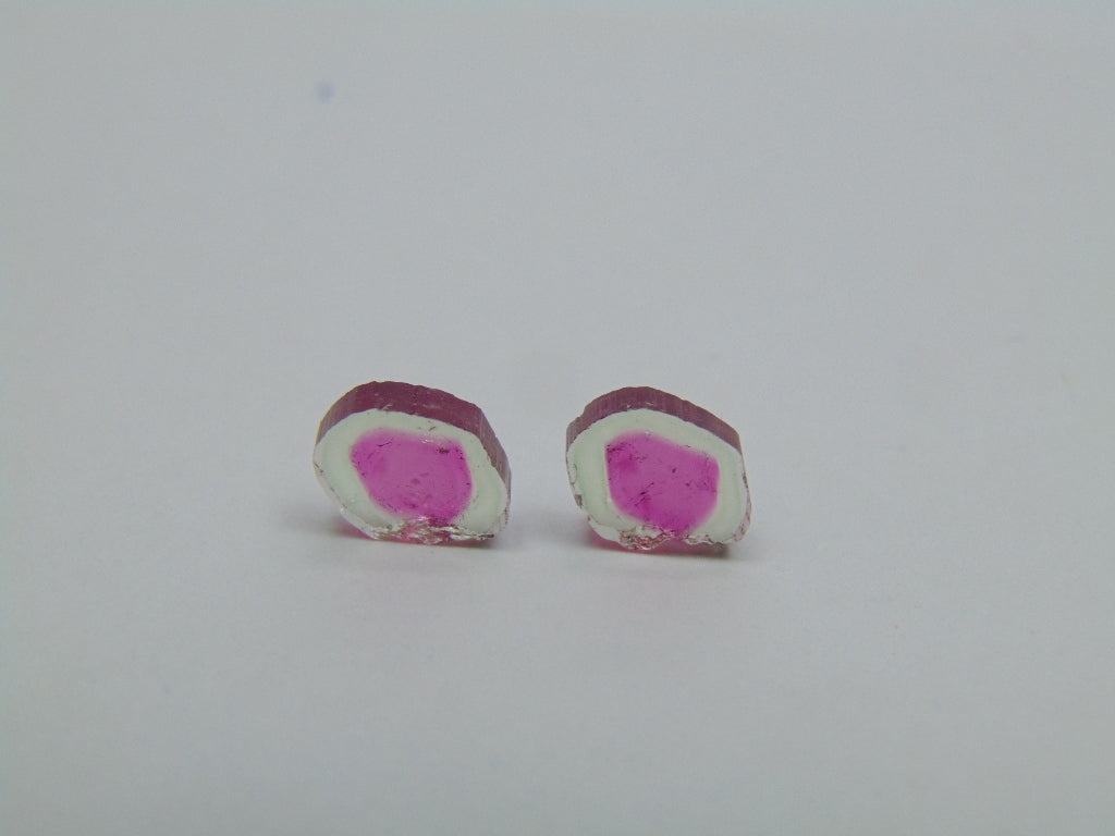 Par de Turmalinas Melancia 2,90ct 9x7mm