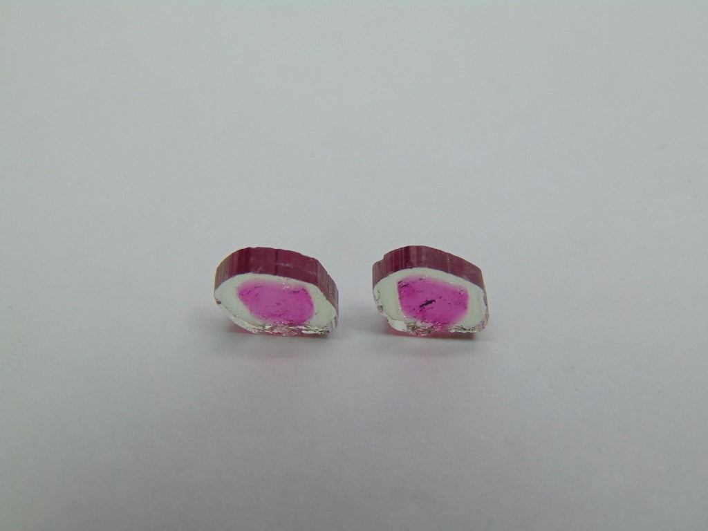 Par de Turmalinas Melancia 2,90ct 9x7mm