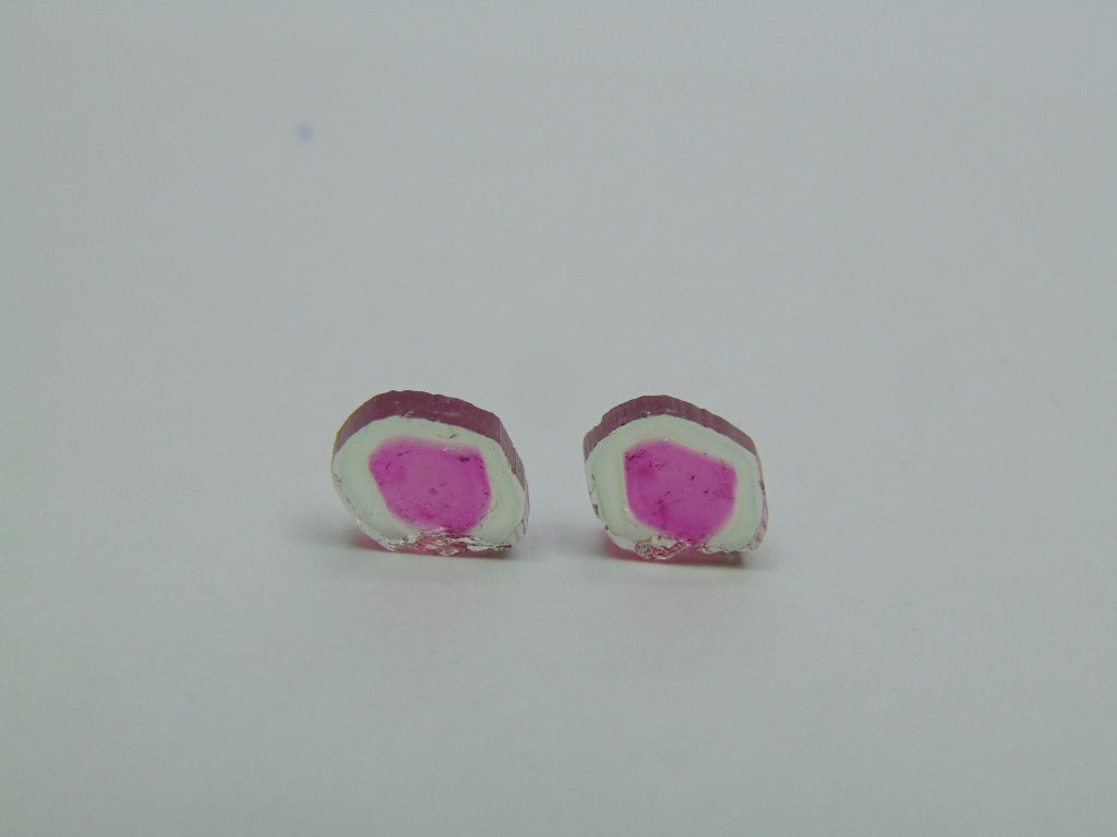 Par de Turmalinas Melancia 2,90ct 9x7mm