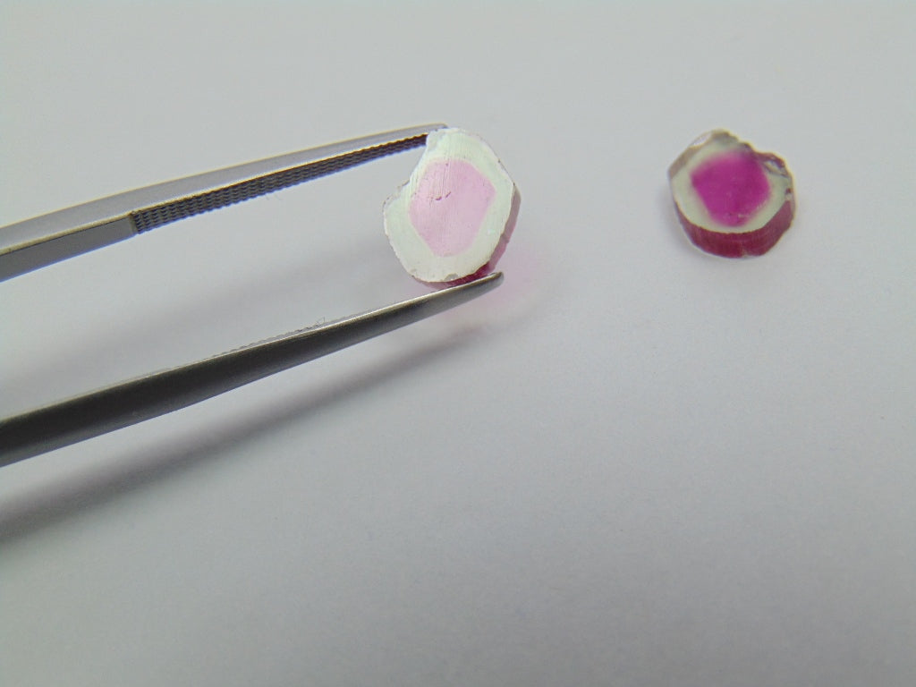 Par de Turmalinas Melancia 2,90ct 9x7mm