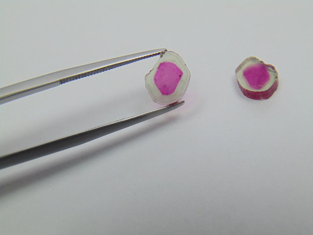 Par de Turmalinas Melancia 2,90ct 9x7mm