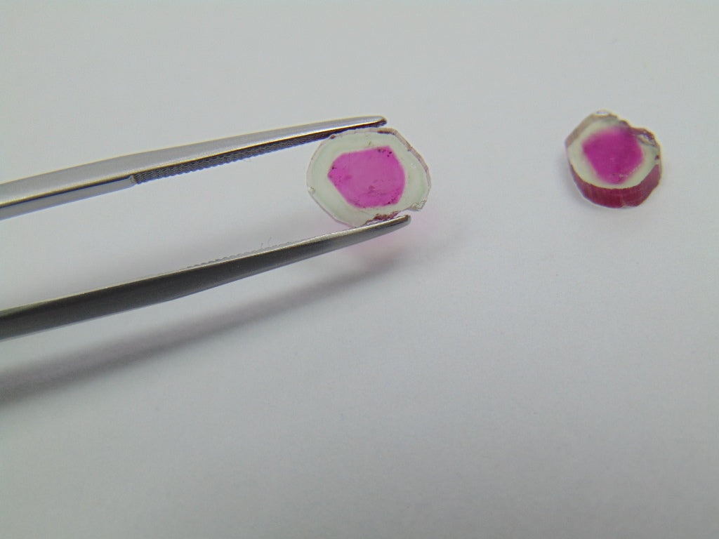 Par de Turmalinas Melancia 2,90ct 9x7mm
