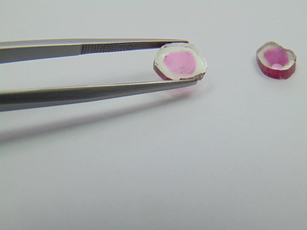 Par de Turmalinas Melancia 2,90ct 9x7mm