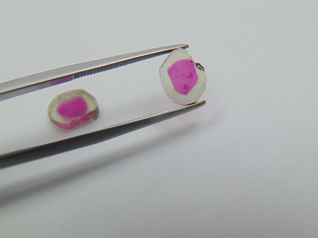 Par de Turmalinas Melancia 2,90ct 9x7mm
