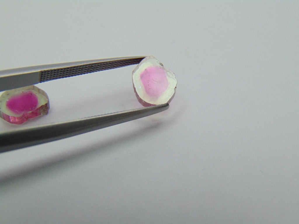 Par de Turmalinas Melancia 2,90ct 9x7mm