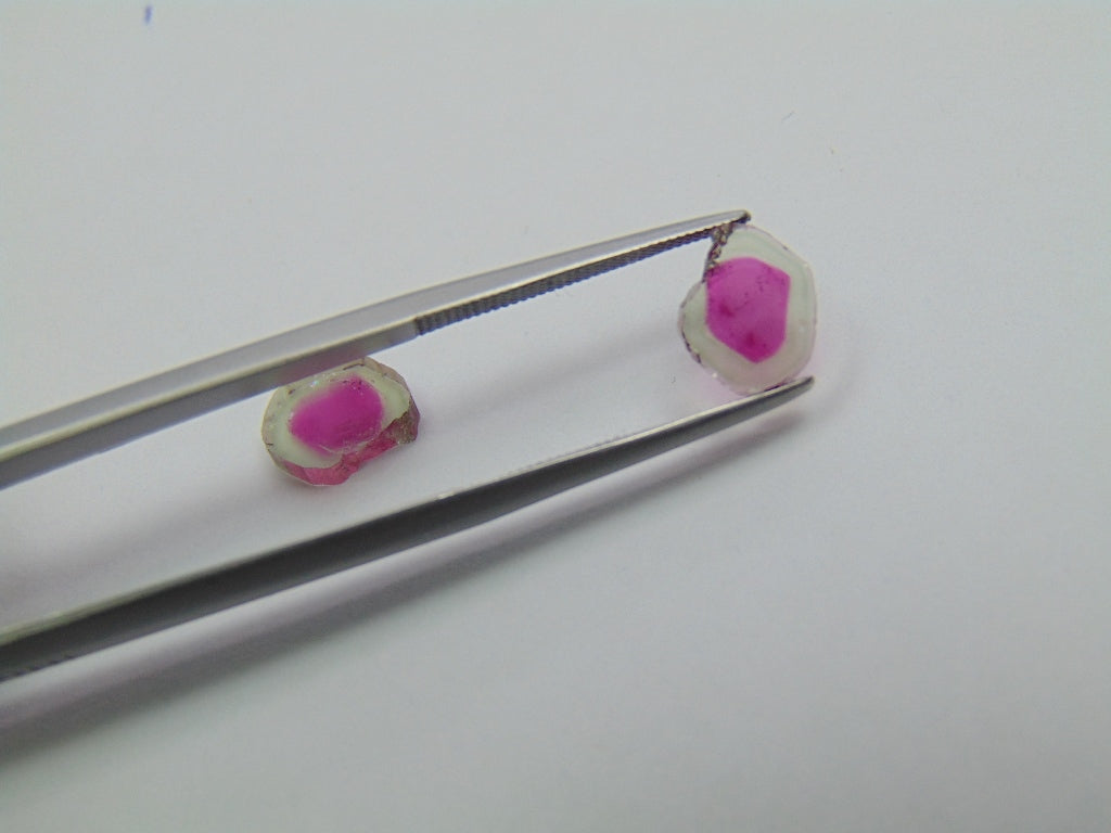 Par de Turmalinas Melancia 2,90ct 9x7mm