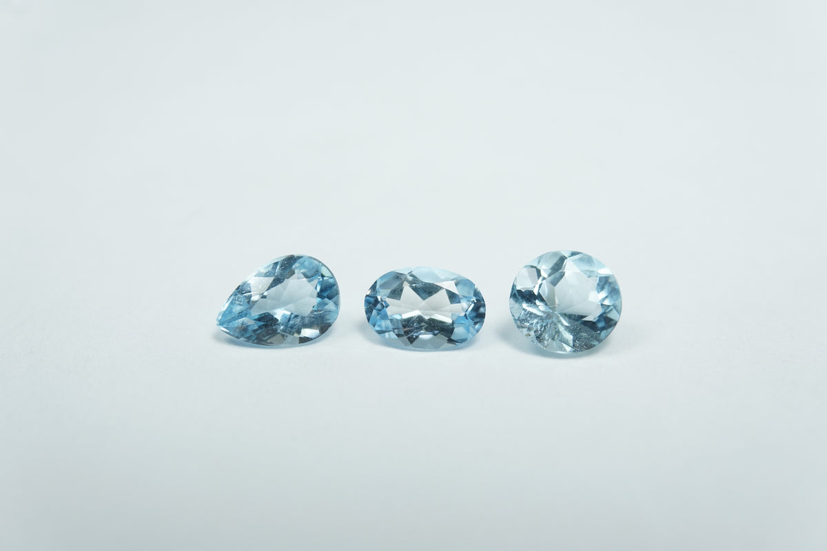 1.33ct Águas-marinhas 6x4mm / 6x4.5mm / 5x5.5mm