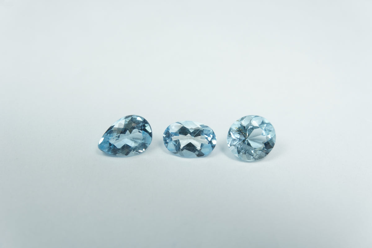 1.33ct Águas-marinhas 6x4mm / 6x4.5mm / 5x5.5mm