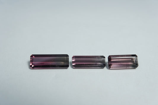 4.30ct Turmalina bicolor 12x4.5mm / 11x4mm / 10x4mm