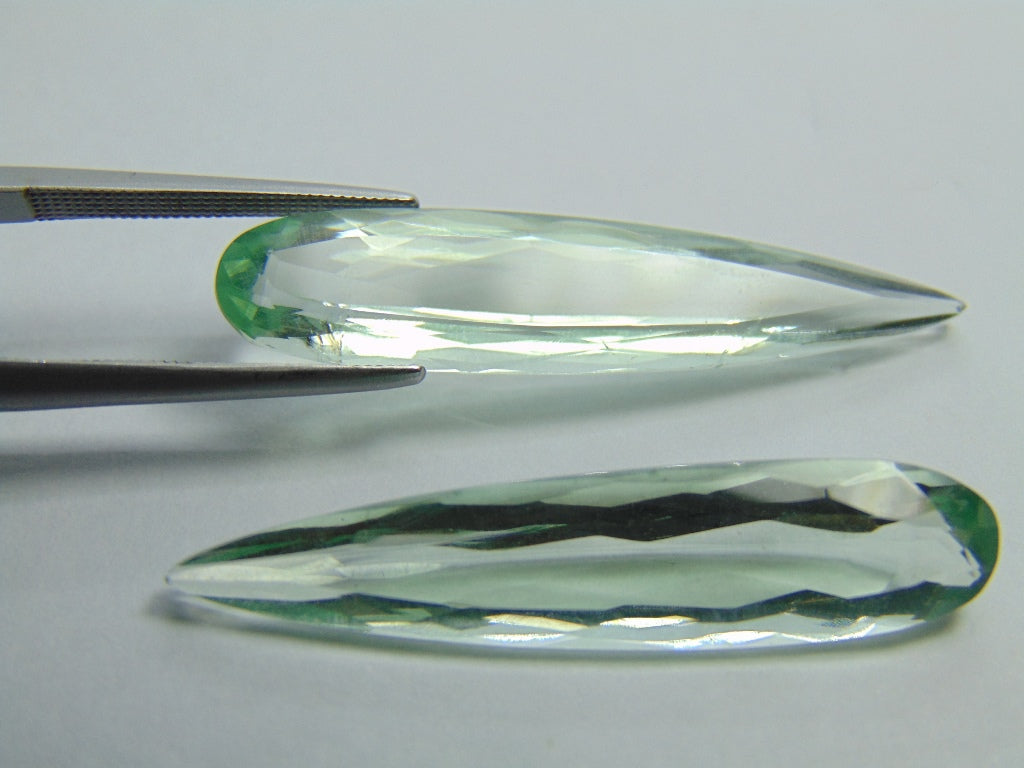 19ct Prasiolite Pair 37x8mm