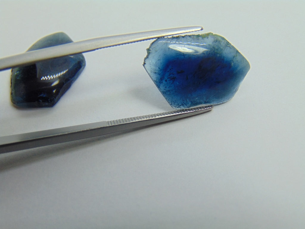 Par Cabochão Turmalina 16.10ct Bicolor 18x13mm